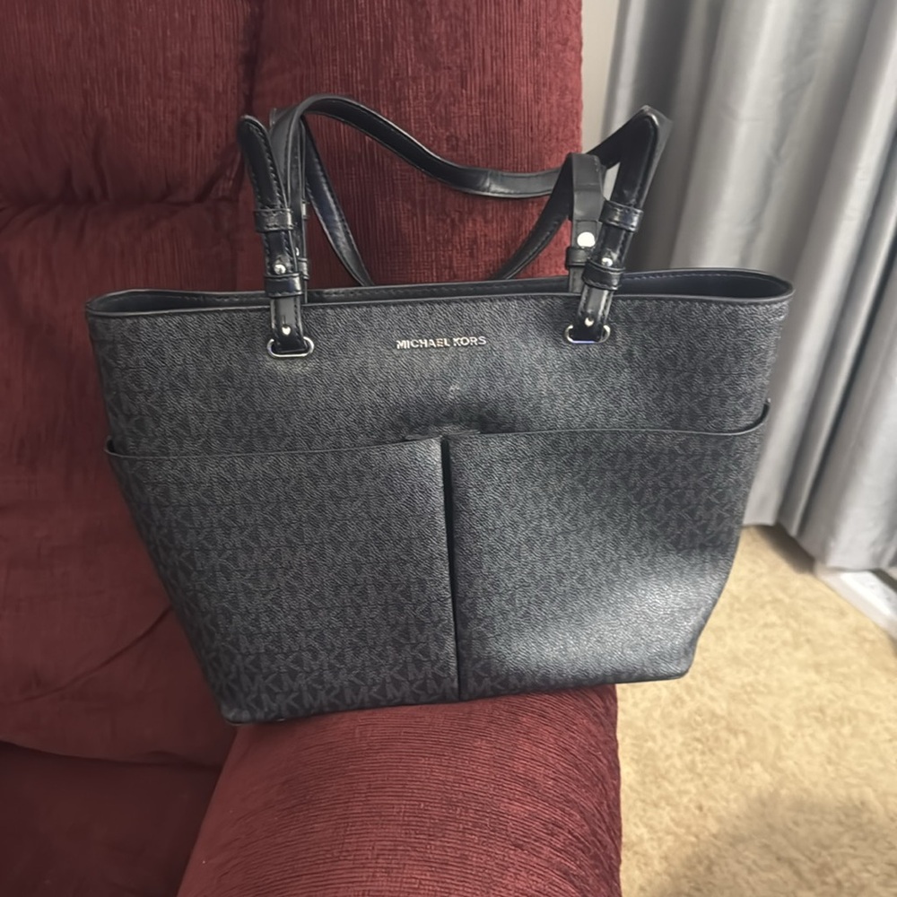 Michael Kors Black Structured Tote Bag
